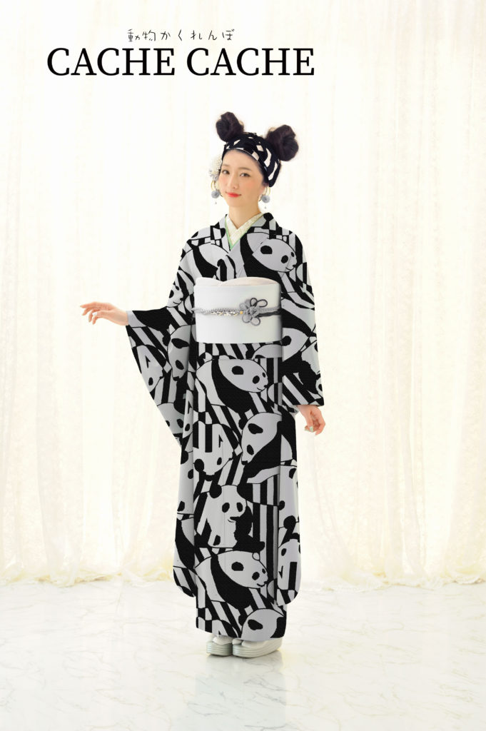 cachecache~動物かくれんぼ~の小紋を振袖に